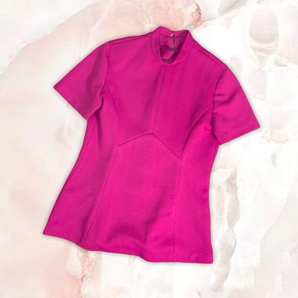 Fuchsia Mock Neck Top
